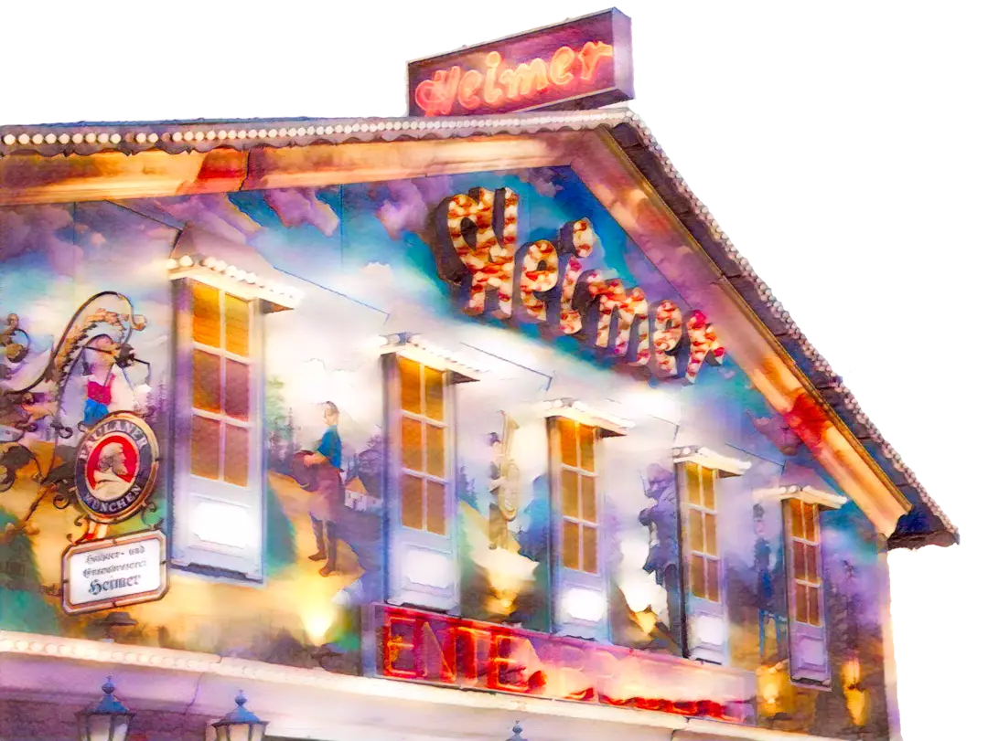 The festively decorated interior of Heimer